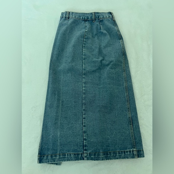 Button Front Denim Skirt - Picture 3 of 3